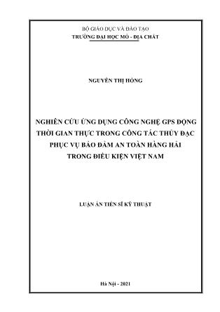 Nghiên cứu ứng dụng công nghệ Gps động thời gian thực trong công tác thủy đạc phục vụ bảo đảm an toàn hàng hải trong điều kiện Việt Nam