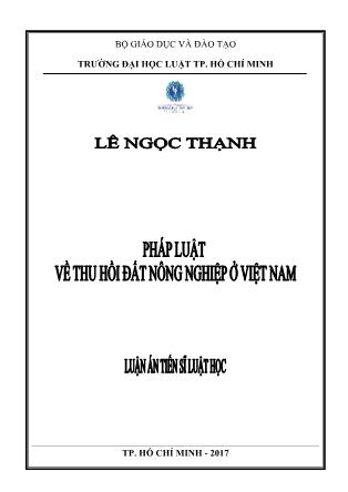 Pháp luật về thu hồi đất nông nghiệp ở Việt Nam