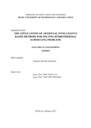 The applications of artificial intelligence based methods for solving hydrothermal scheduling problems