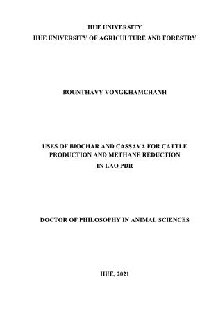 Uses of biochar and cassava for cattle production and methane reduction in lao pdr