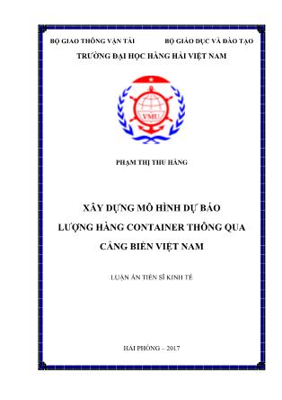 Xây dựng mô hình dự báo lượng hàng container thông qua cảng biển Việt Nam