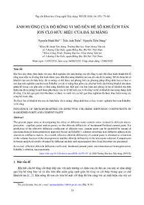 Ảnh hưởng của độ rỗng vi mô đến hệ số khuếch tán ion clo hữu hiệu của đá xi măng