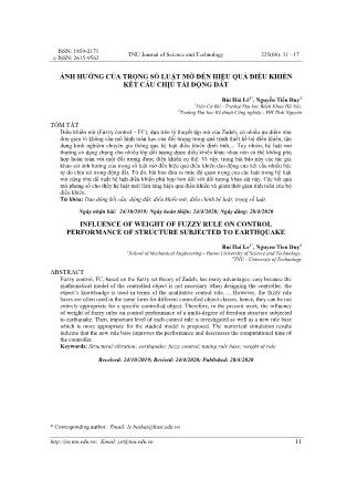 Ảnh hưởng của trọng số luật mờ đến hiệu quả điều khiển kết cấu chịu tải động đất