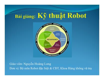 Bài giảng Kĩ thuật Robot