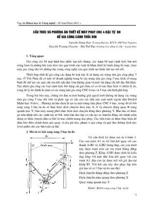 Cấu trúc và ph-Ơng án thiết kế máy phay CNC 4 bậc tự do để gia công cánh tuốc bin