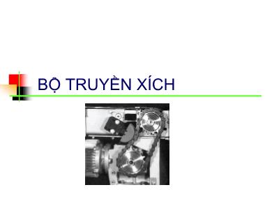 Chi tiết máy - Bộ truyền xích