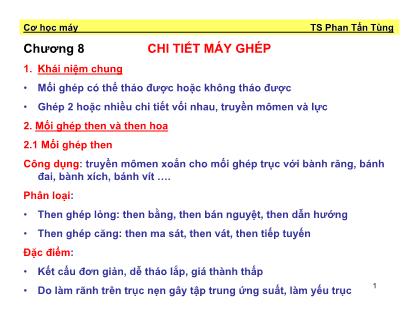 Cơ học máy - Chương 8: Chi tiết máy ghép