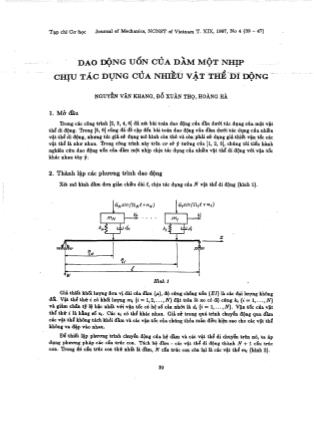 Dao động uốn của dầm một nhịp chịu tác dụng của nhiều vật thể di động