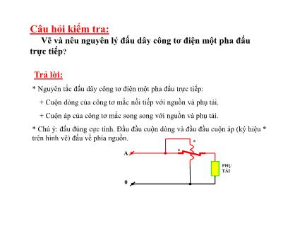 Điện, Điện tử - Bài 4: Lắp mạch đo lường tủ hạ thế trạm biến áp