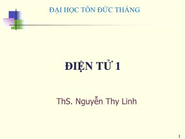 Điện tử - Chương 1: Diode Bán Dẫn