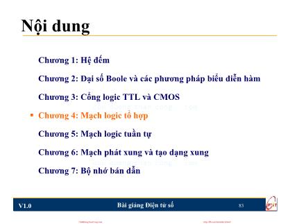 Điện tử số - Chương 4: Mạch logic tổ hợp