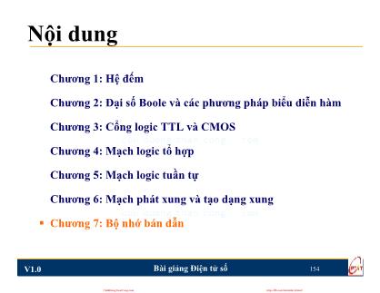 Điện tử số - Chương 7: Bộ nhớ bán dẫn