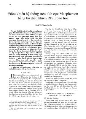 Điều khiển hệ thống treo tích cực macpherson bằng bộ điều khiển rise bão hòa