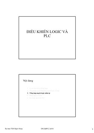 Điều khiển logic và PLC - Tổng hợp mạch logic tuần tự
