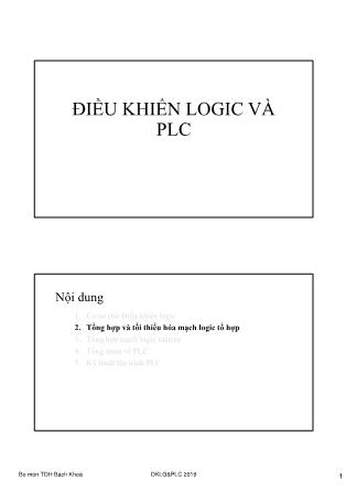 Điều khiển logic và PLC - Tổng hợp và tối thiểu hóa mạch logic tổ hợp