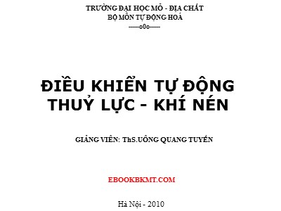 Điều khiển tự động thuỷ lực - Khí nén - Chương 3: Hệ thống điều khiển bằng thủy lực