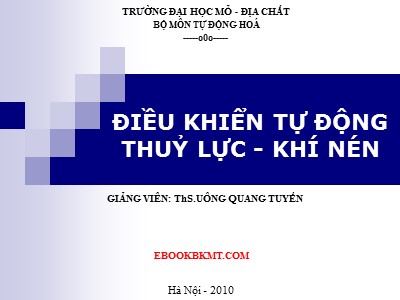 Điều khiển tự động thuỷ lực - Khí nén - Chương 6: Phương pháp thiết kế mạch thuỷ lực