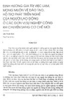 Định hướng giá trị việc làm, mong muốn về đào tạo, hồ trợ phát triển nghề của người lao động ở các đơn vị sự nghiệp công khi chuyển sang cơ chế mới