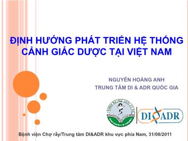 Định hướng phát triển hệ thống cảnh giác dược tại Việt Nam