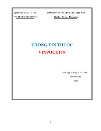 Dược lí - Thông tin thuốc Vinpocetin