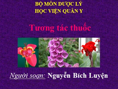 Dược lí - Tương tác thuốc