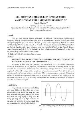 Giải pháp tăng biên độ điện áp xoay chiều và ổn áp xoay chiều không sử dụng biến áp