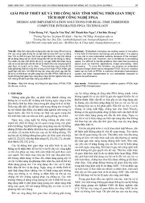 Giải pháp thiết kế và thi công máy tính nhúng thời gian thực tích hợp công nghệ Fpga