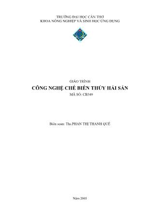 Giáo trình Công nghệ chế biến thủy hải sản