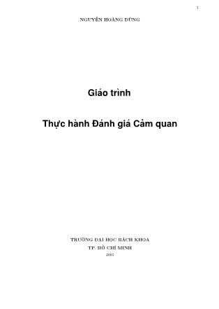 Giáo trình Thực hành Đánh giá Cảm quan