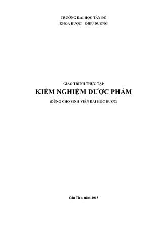 Giáo trình Thực tập kiểm nghiệm dược phẩm