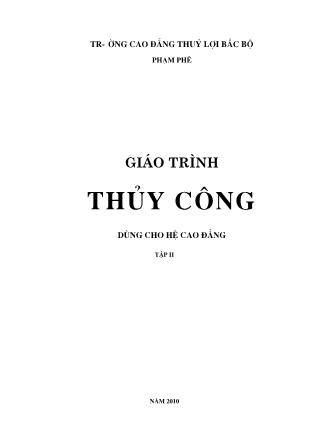 Giáo trình Thủy công