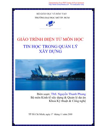 Giáo trình Tin học trong quản lý xây dựng