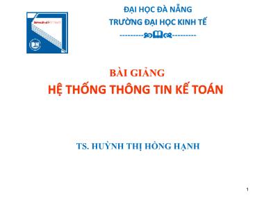 Hệ thống thông tin kế toán - Chương 5: Tổ chức thông tin trong chu trình doanh thu