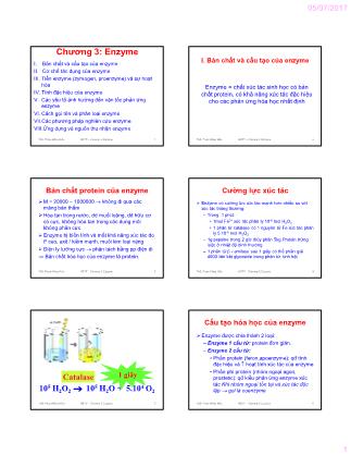 Hóa sinh thực phẩm - Chương 3: Enzyme