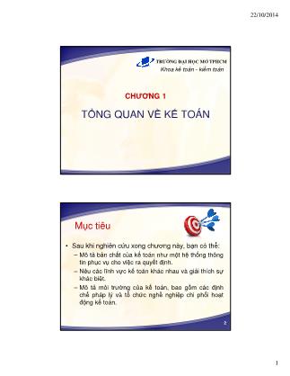 Kế toán, kiểm toán - Chương 01: Tổng quan về kế toán