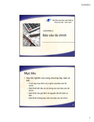 Kế toán, kiểm toán - Chương 2: Báo cáo tài chính