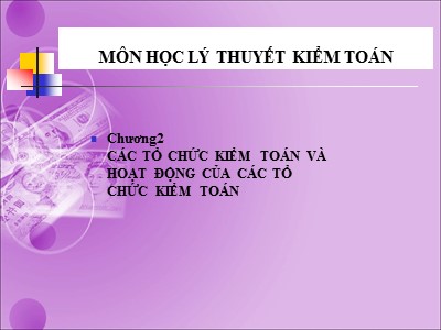 Kế toán, kiểm toán - Chương 2: Các tổ chức kiểm toán và hoạt động của các tổ chức kiểm toán