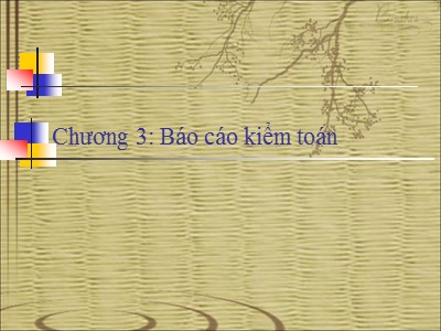 Kế toán, kiểm toán - Chương 3: Báo cáo kiểm toán