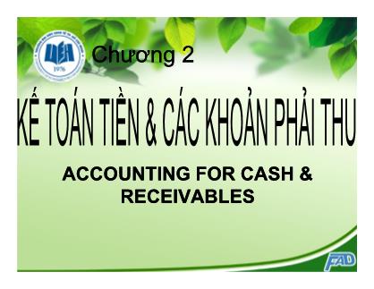 Kế toán, kiểm toán - Kế toán tiền và các khoản phải thu