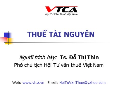 Kế toán, kiểm toán - Thuế tài nguyên