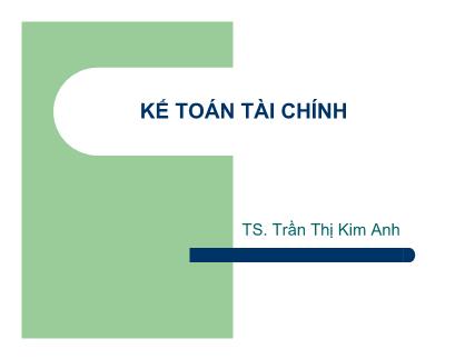 Kế toán tài chính - Chương 3: Đầu tư tài chính