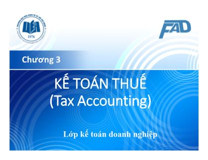 Kế toán tài chính III - Chương 3: Kế toán thuế