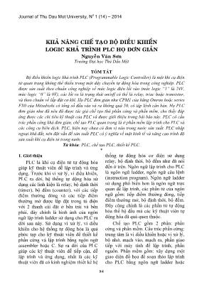 Khả năng chế tạo bộ điều khiển logic khả trình PLC họ đơn giản