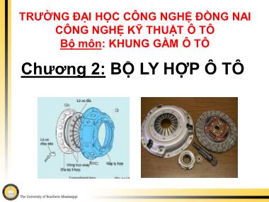 Khung gầm ô tô - Chương 2: Bộ ly hợp ô tô