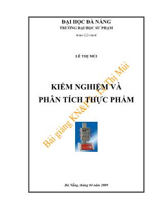 Kiểm nghiệm và phân tích thực phẩm