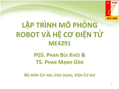 Lập trình mô phỏng robot và hệ cơ điện tử Me 4291