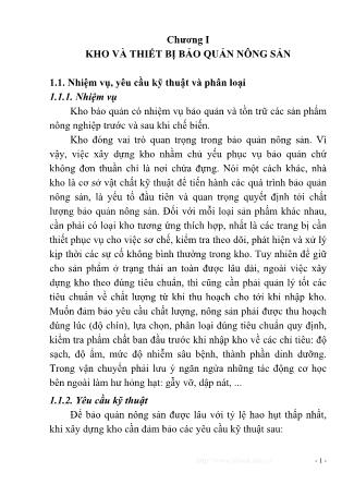 Nông sản - Chương I: Kho và thiết bị bảo quản nông sản