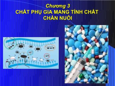 Phân loại thức ăn và phụ gia - Chương 3: Chất phụ gia mang tính chất chăn nuôi