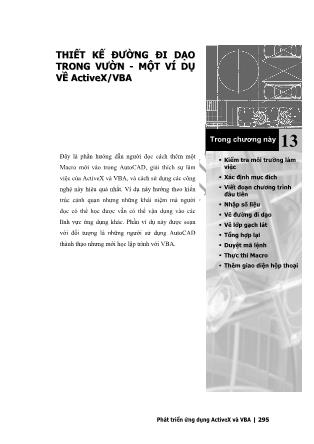 Phát triển AutoCAD bằng ActiveX & VBA - Chương 13: Thiết kế đường đi dạo trong vườn – Một ví dụ về ActiveX / VBA