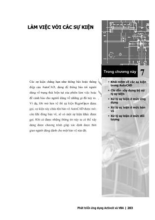 Phát triển AutoCAD bằng ActiveX & VBA - Chương 7: Làm việc với các sự kiện